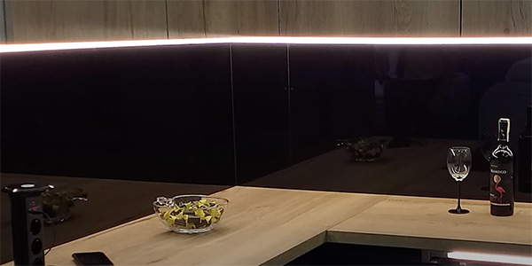 FUTURA BICO LED under cabinet profile with touch sensor in kitchen